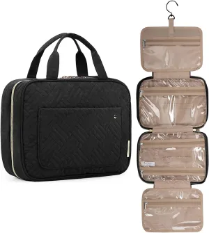 Waterproof Travel Toiletry Bag with Hook, Black