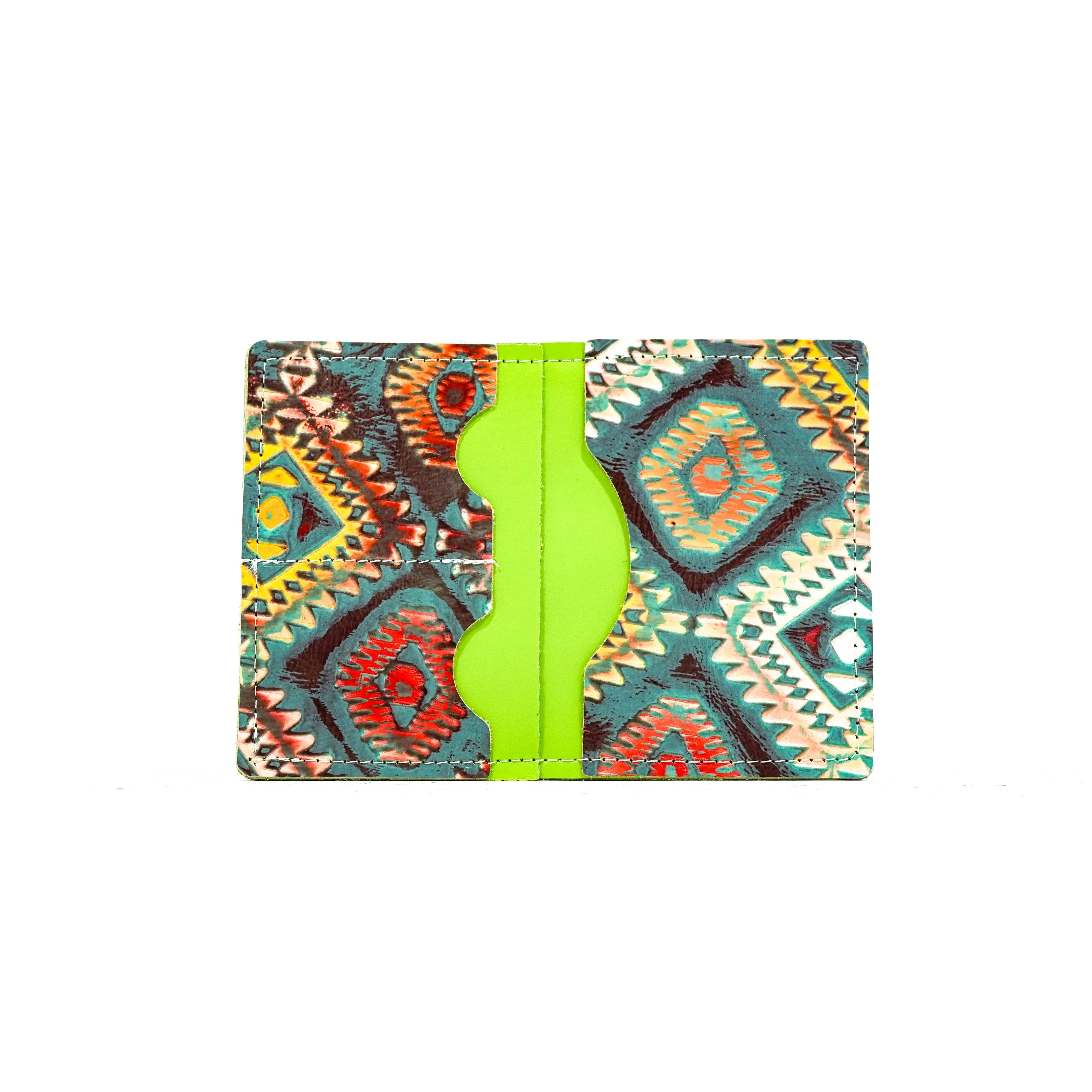 Waylon Wallet - Black & White w/ Rainbow Aztec