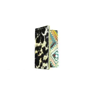 Waylon Wallet - Black & White w/ Rainbow Aztec