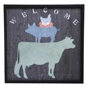 Welcome Farm Animal Layered Wall Decor
