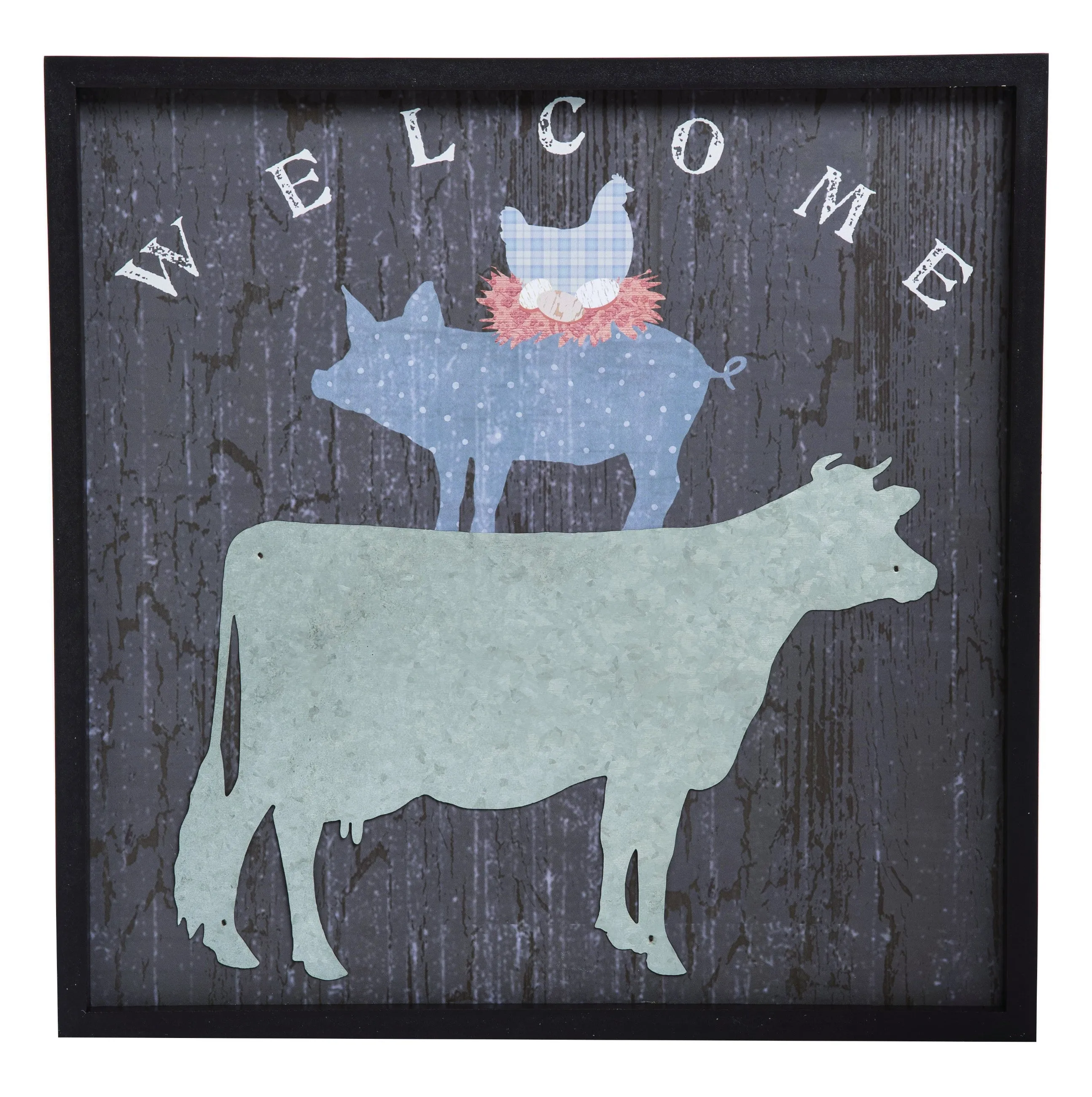 Welcome Farm Animal Layered Wall Decor