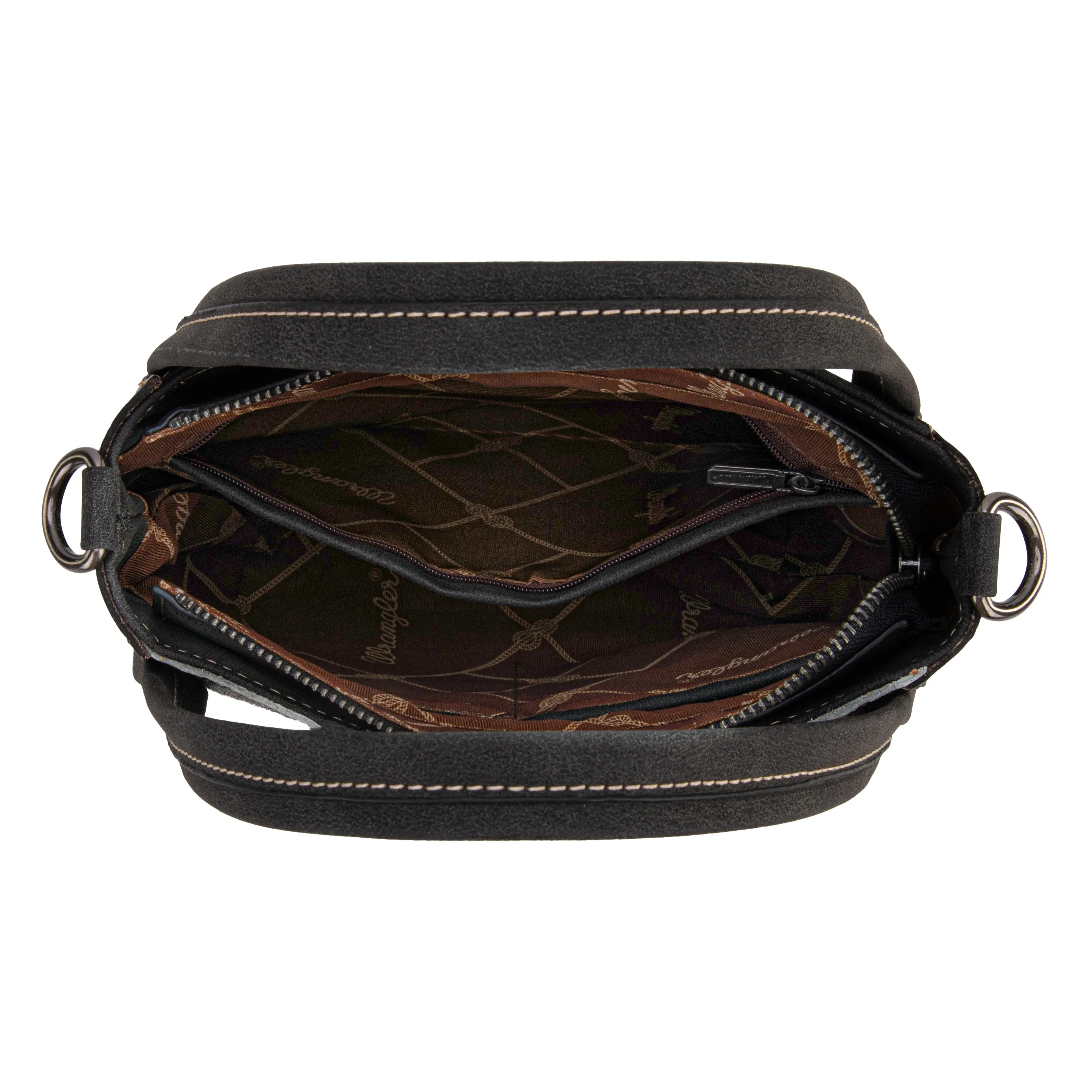 WG169-2022  Wrangler Genuine Hair-On Cowhide Tote/Crossbody -Black