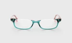 What Inheritance? Color 59 - Green and Blush Layered Crystal Front with Pink Crystal Temples