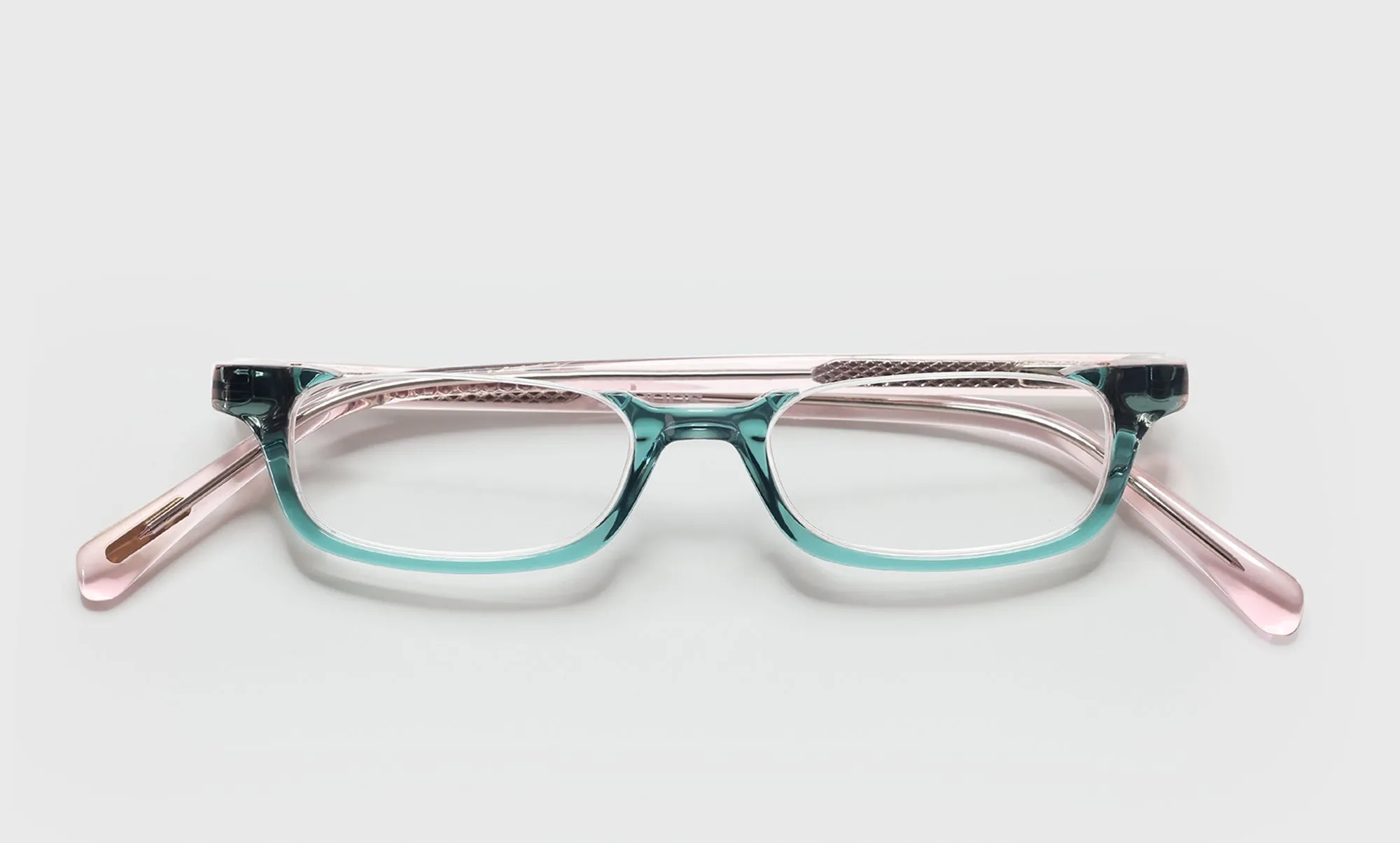 What Inheritance? Color 59 - Green and Blush Layered Crystal Front with Pink Crystal Temples