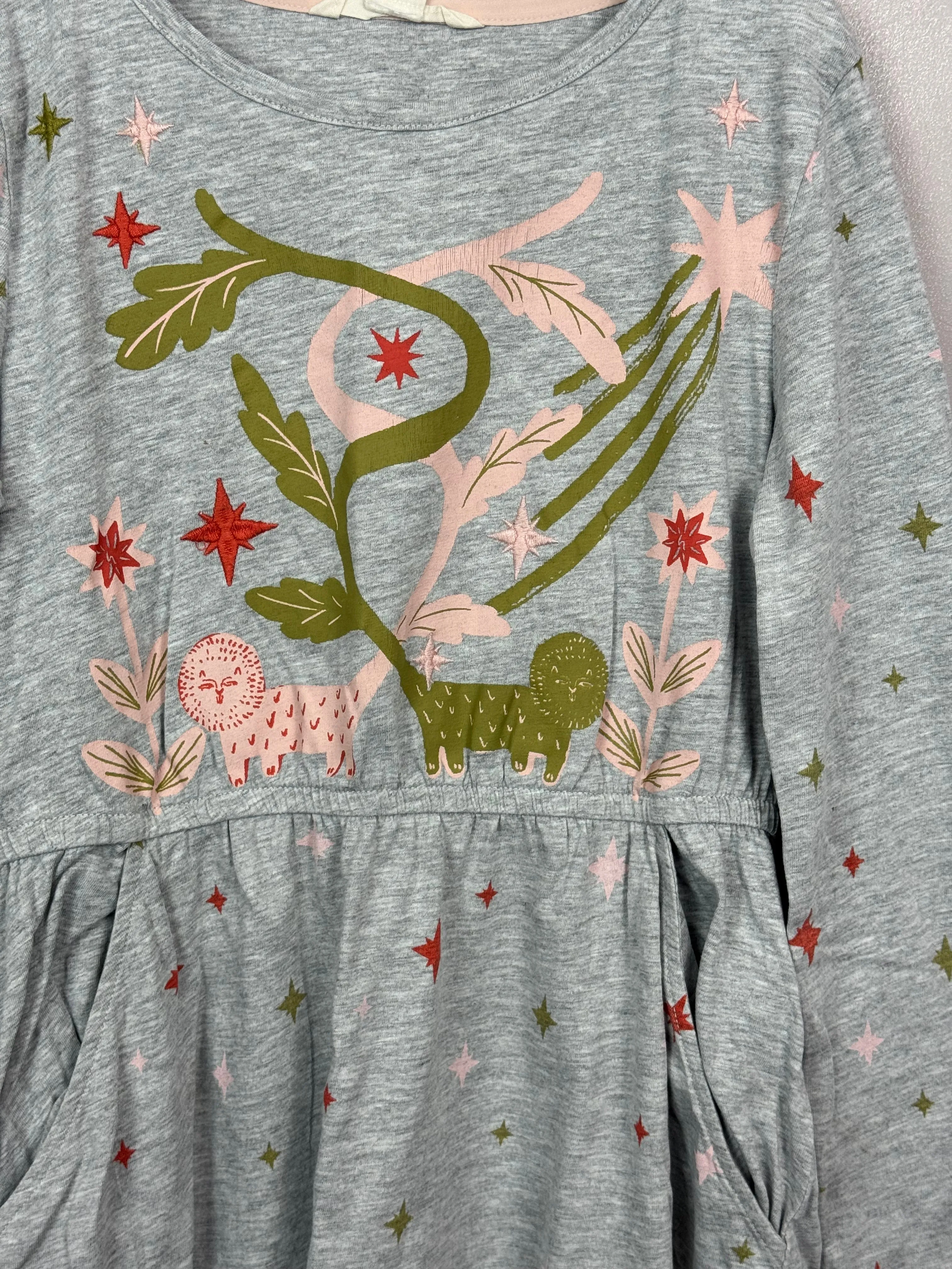 White Stuff Grey L/S Jersey Dress 9-10y