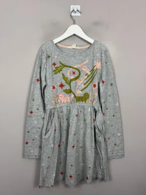 White Stuff Grey L/S Jersey Dress 9-10y