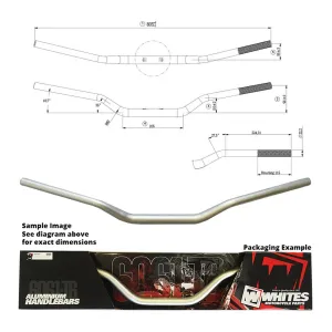 Whites Handlebars Alloy 6061 Taper 1-1/8" (28.6mm) KXF/RMZ Silver