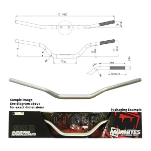 Whites Handlebars Alloy 6061 Taper 1-1/8" Fits Mini MX Silver