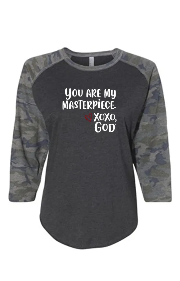 Women's Raglan Sleeve Baseball Tee - You are my masterpiece.