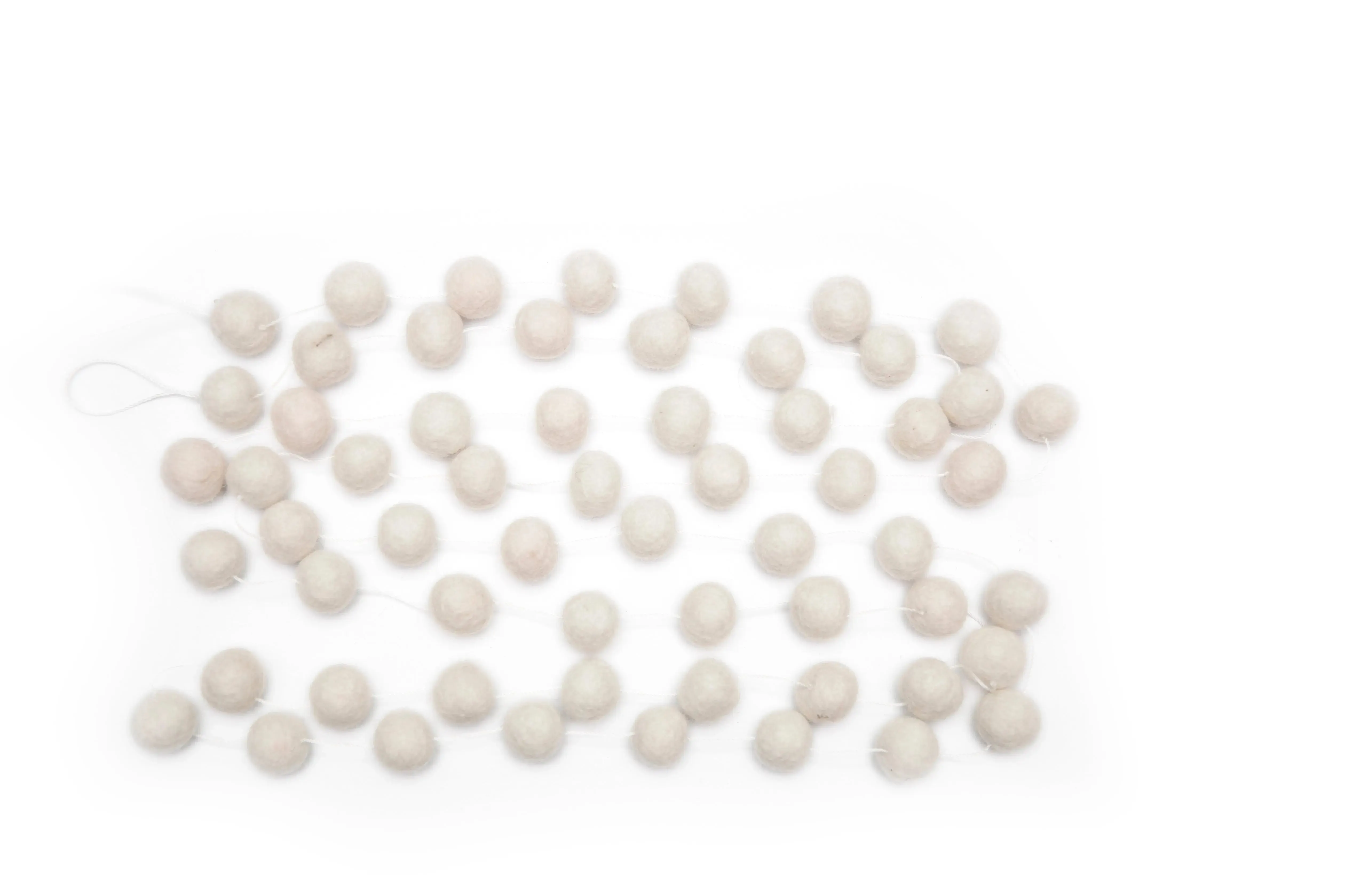 Wool Felt Garland: Sustainable Whimsical Home Decor White