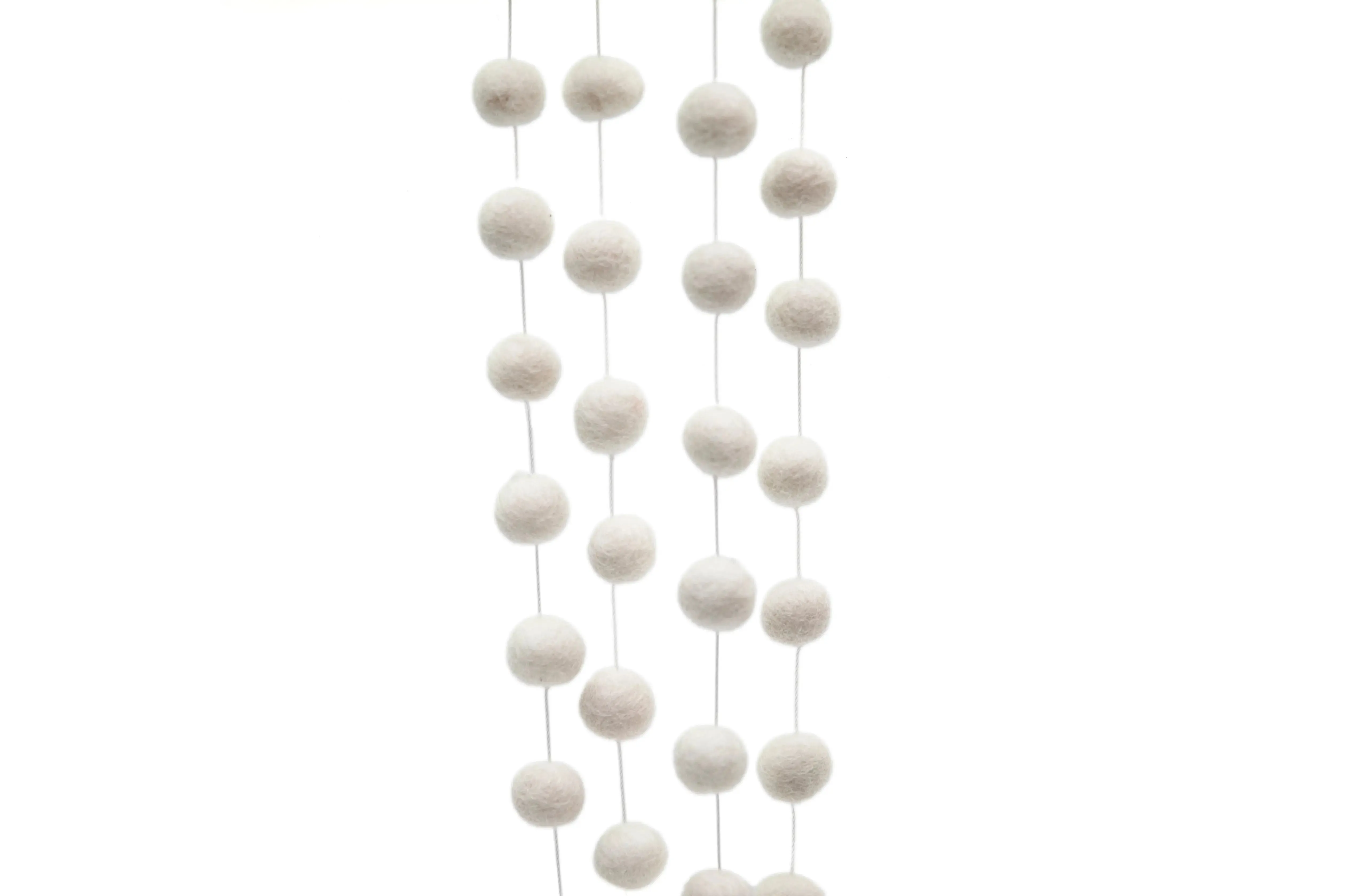Wool Felt Garland: Sustainable Whimsical Home Decor White
