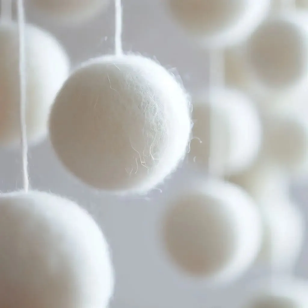 Wool Felt Garland: Sustainable Whimsical Home Decor White
