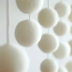 Wool Felt Garland: Sustainable Whimsical Home Decor White