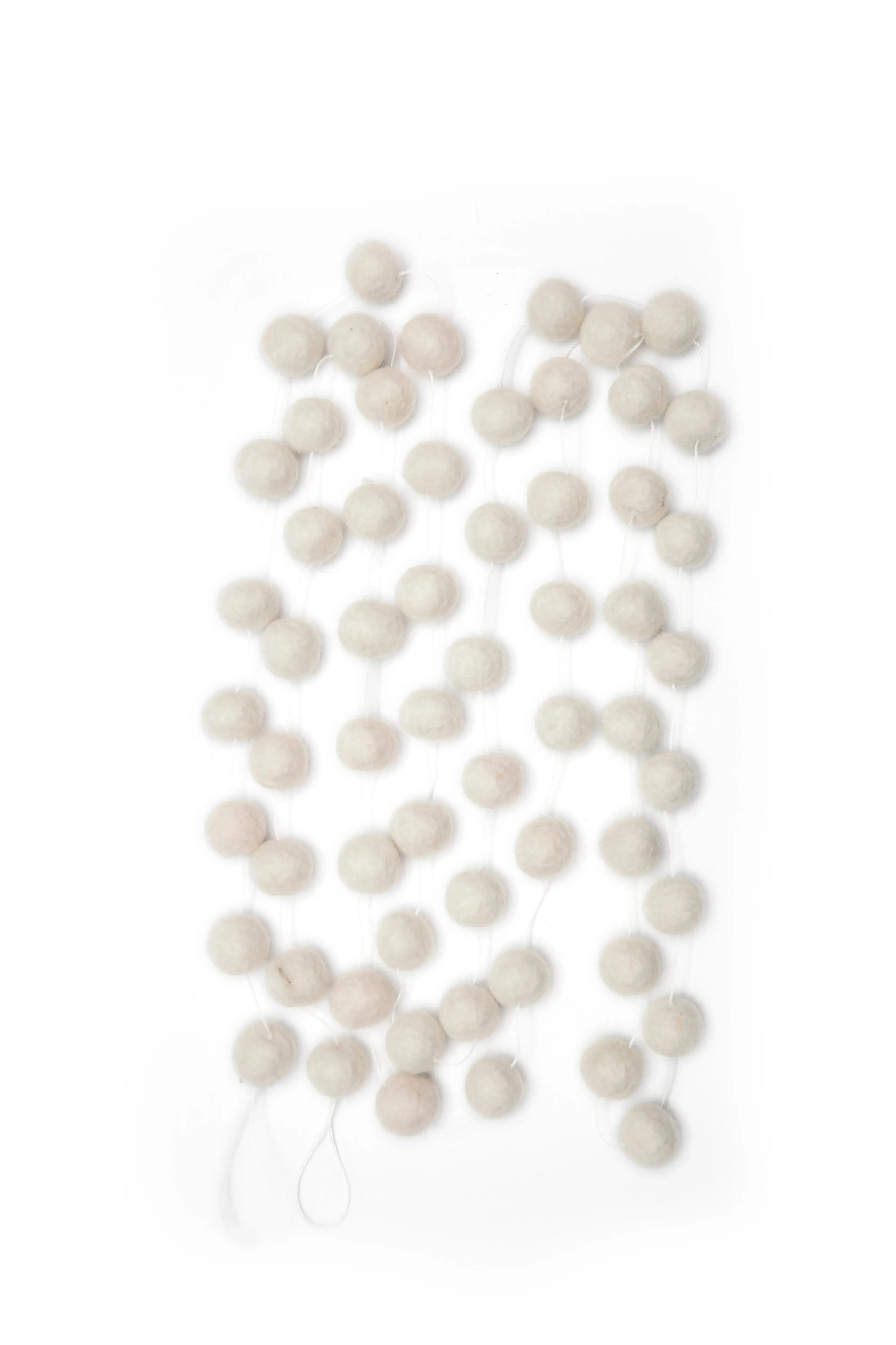 Wool Felt Garland: Sustainable Whimsical Home Decor White