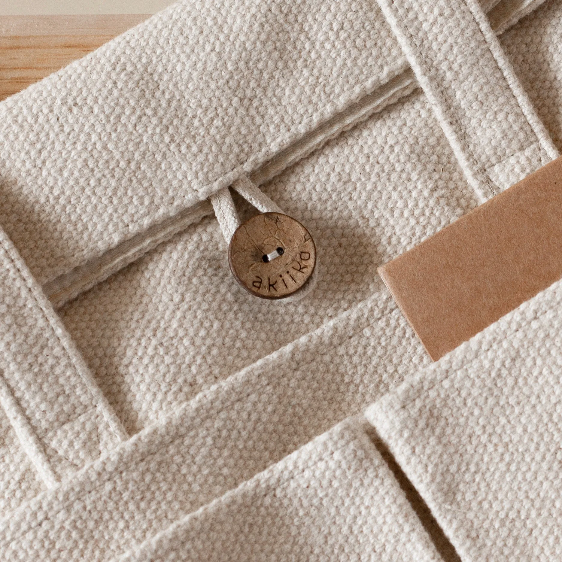Woven Cotton Fold-over Tote