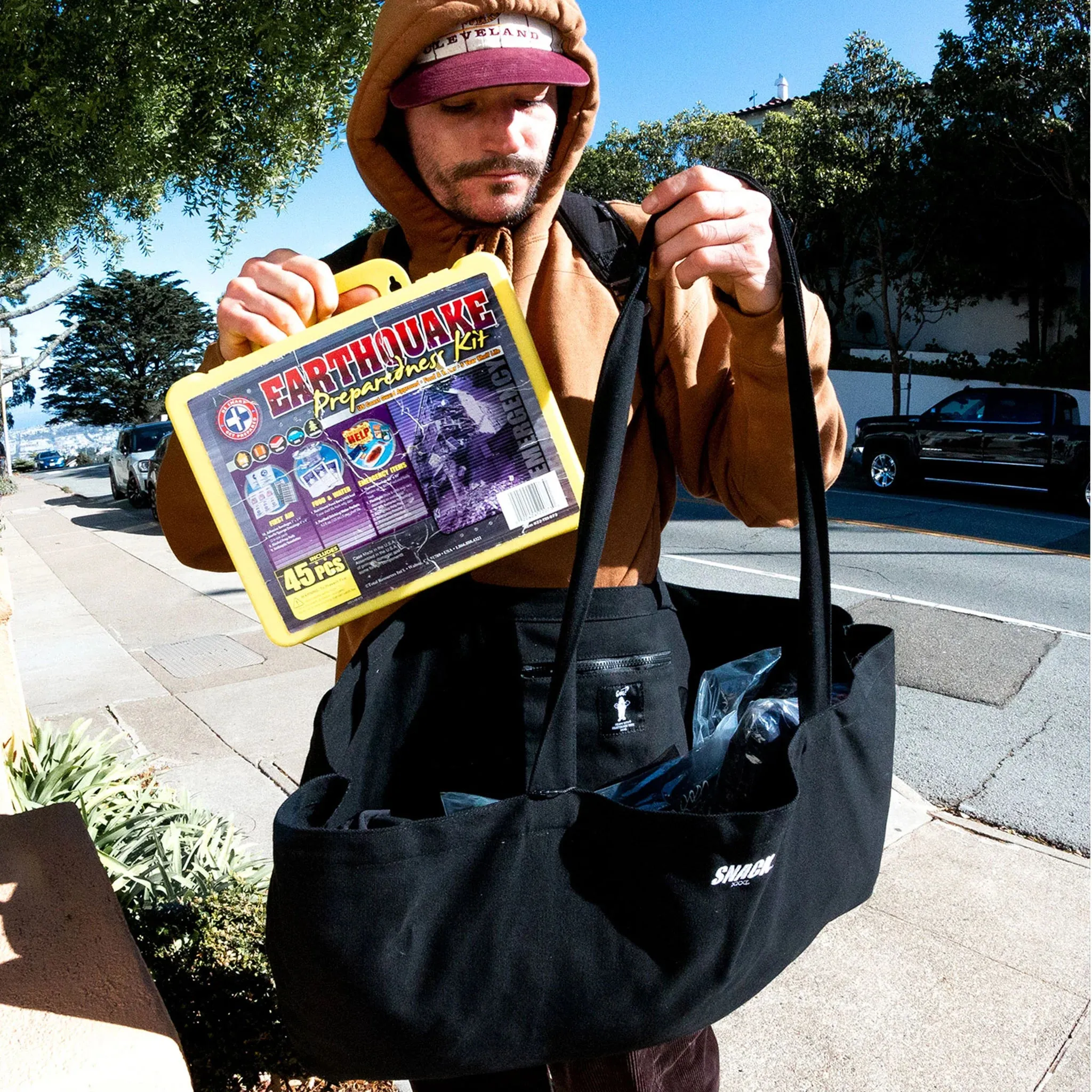 XXXL SKATEBOARD TOTE BAG - BLACK