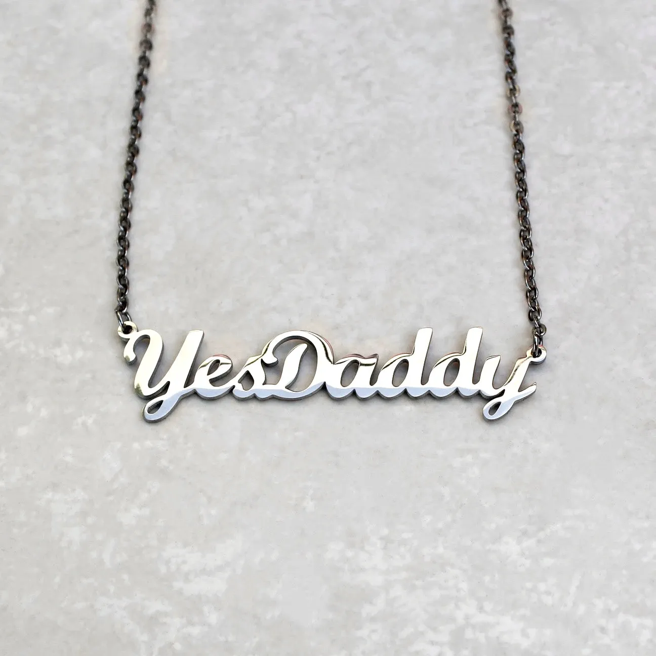 Yes Daddy Statement Necklace - Silver