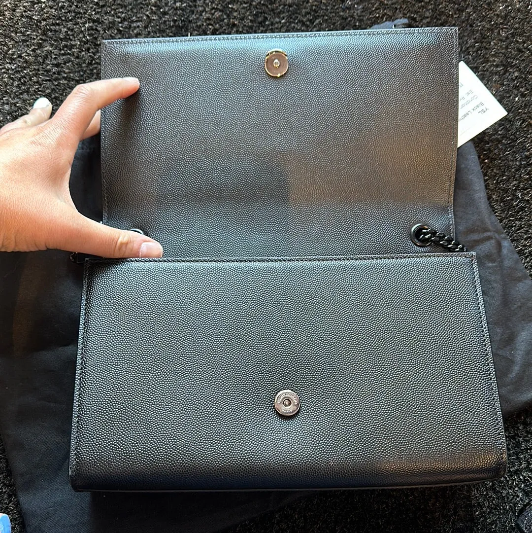 YSL Black Leather Kate Medium Bag