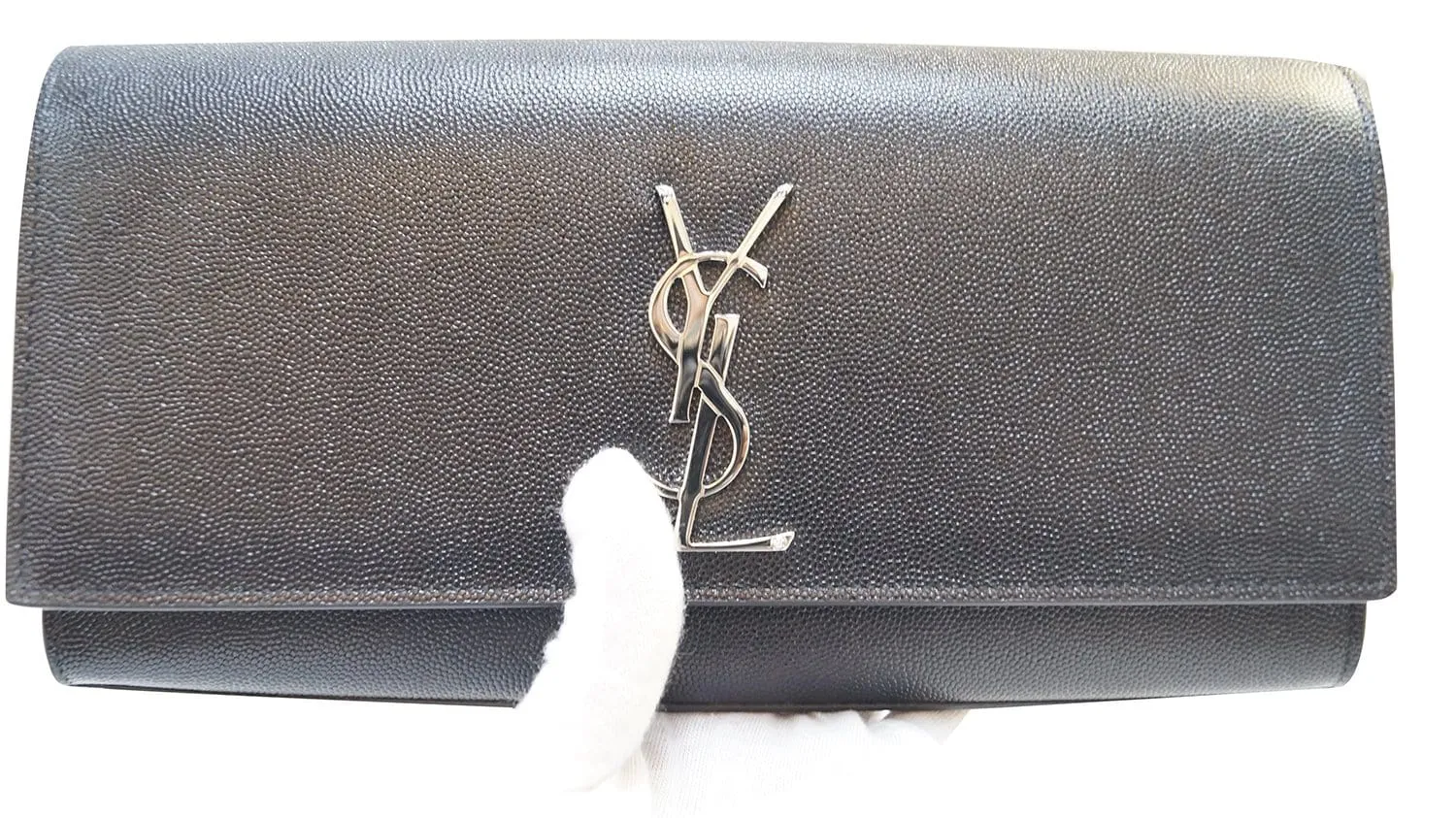 YVES SAINT LAURENT Kate Black Leather Clutch