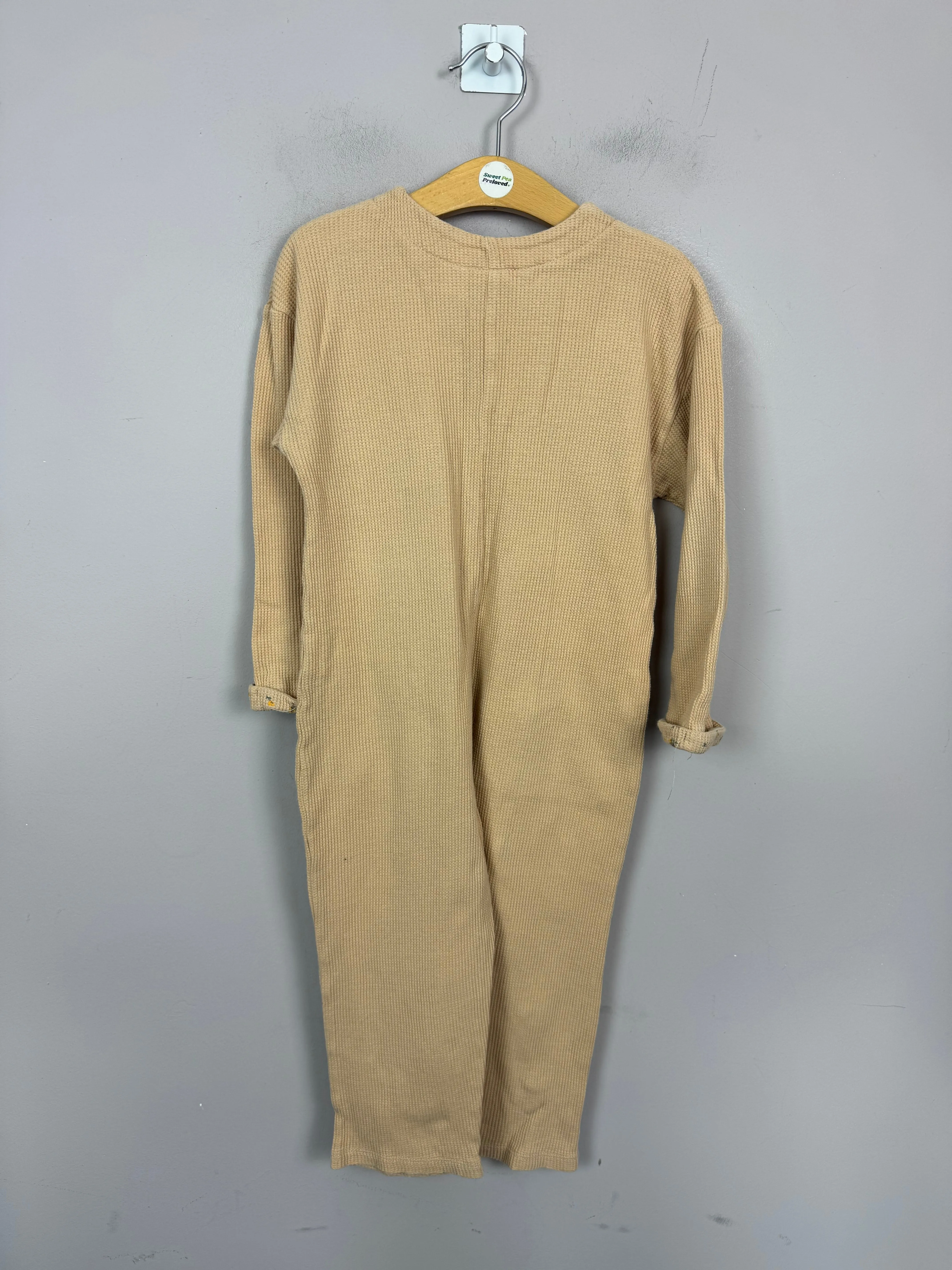 Zara Caramel Waffle Jumpsuit 2-3y