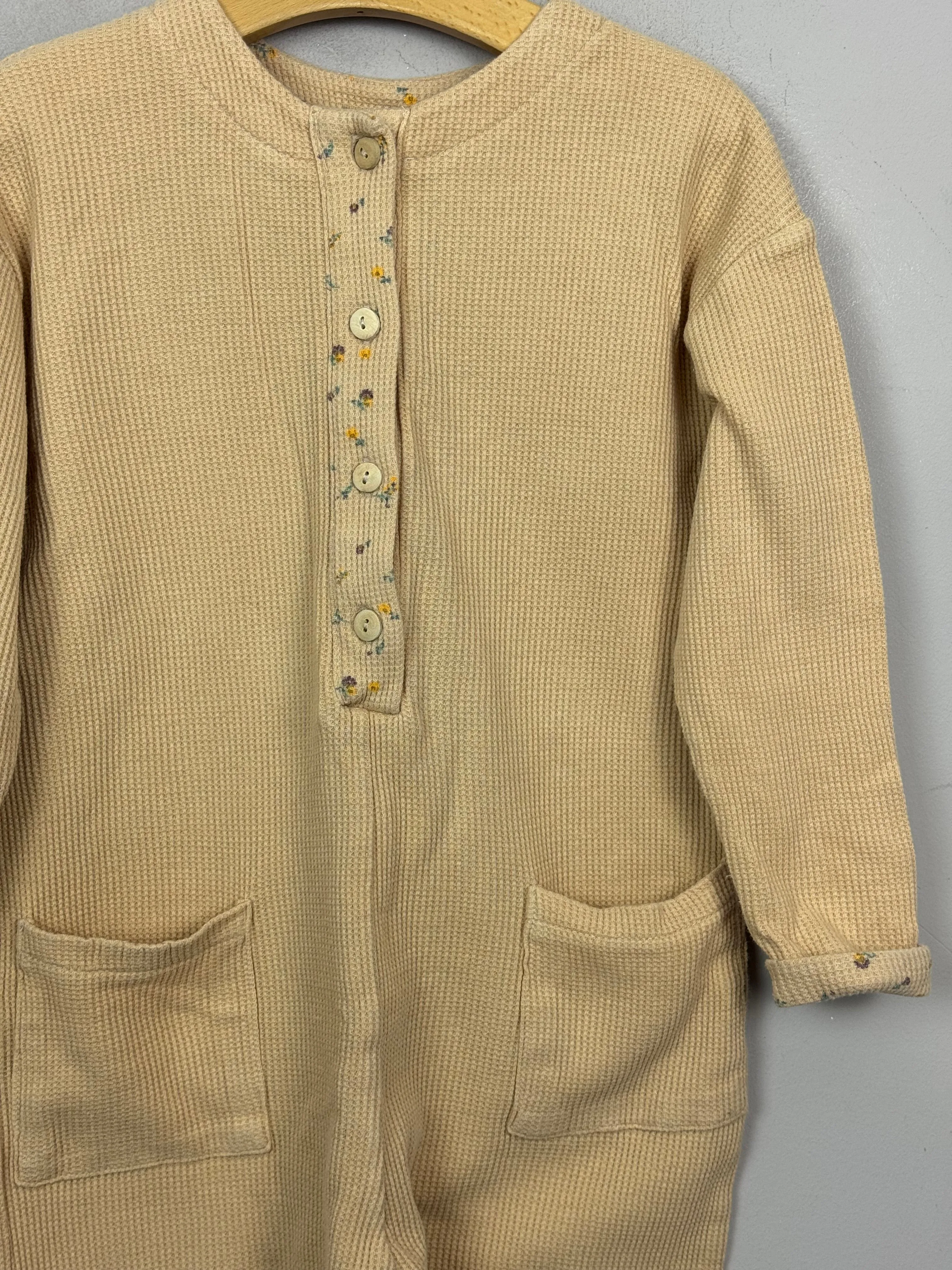 Zara Caramel Waffle Jumpsuit 2-3y