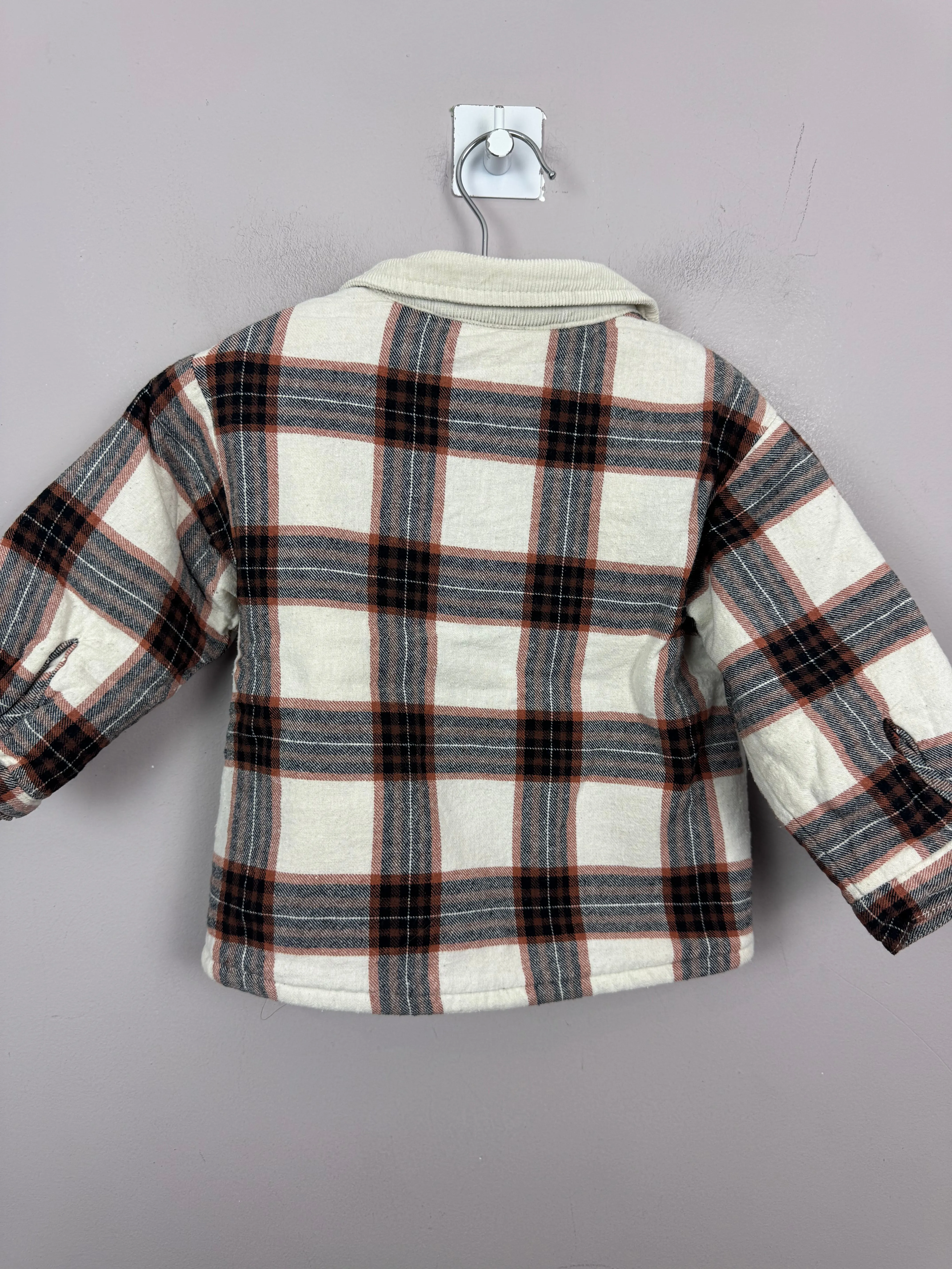 Zara Cream Check Shacket 9-12m