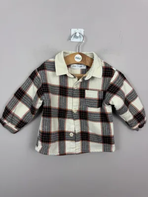 Zara Cream Check Shacket 9-12m