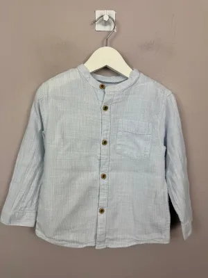 Zara Light Blue Textured Shirt 2-3y