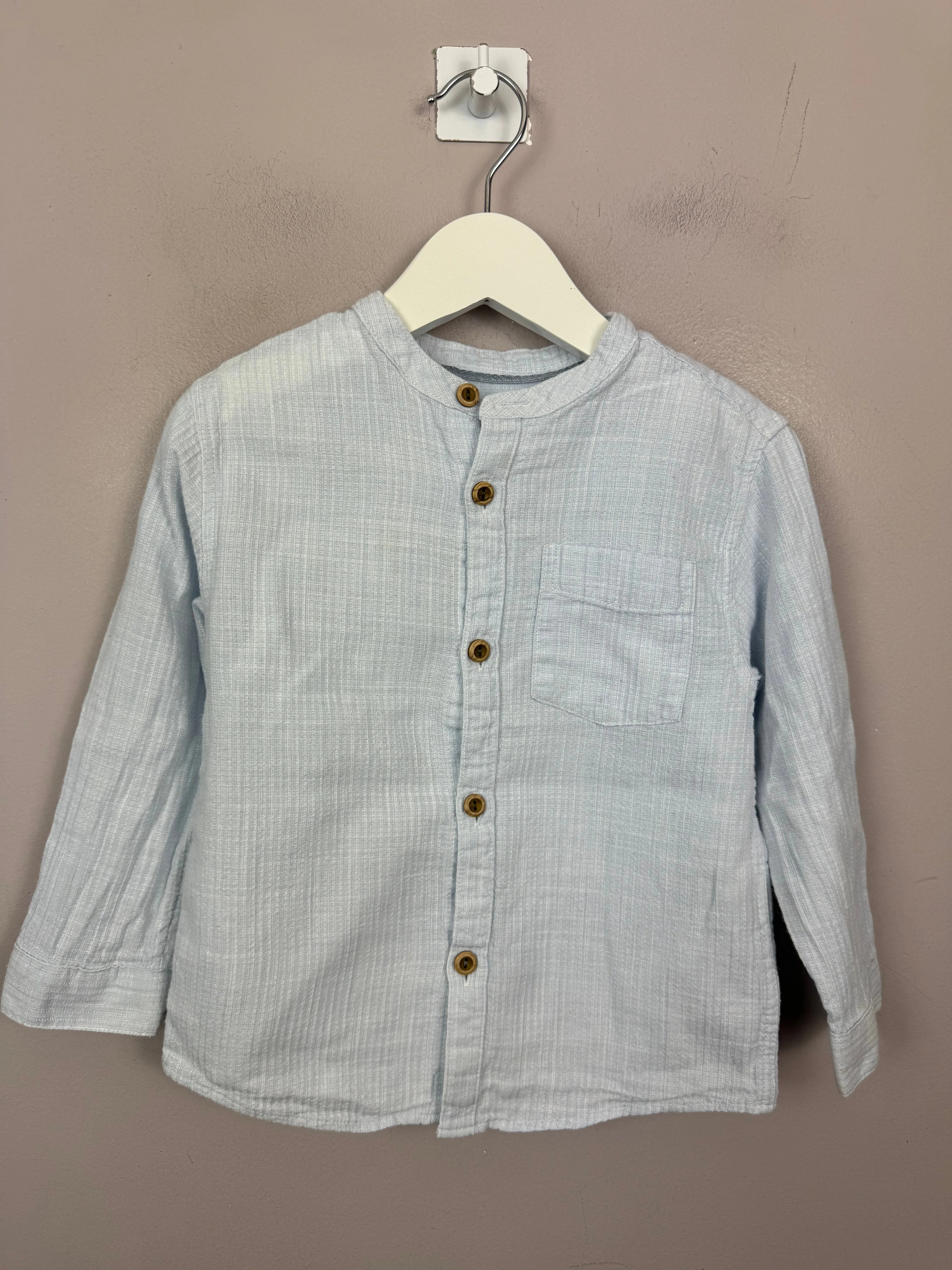 Zara Light Blue Textured Shirt 2-3y
