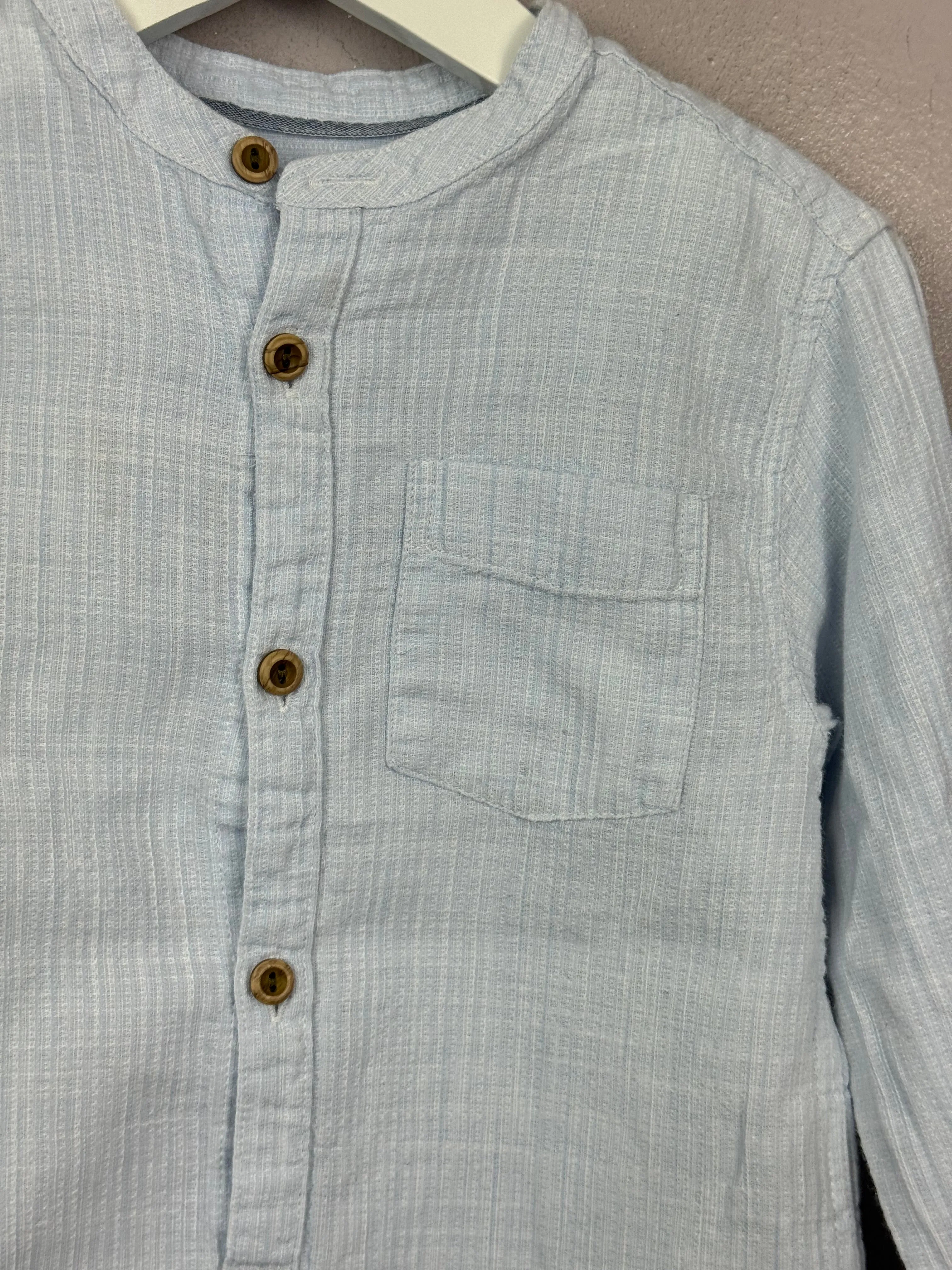 Zara Light Blue Textured Shirt 2-3y