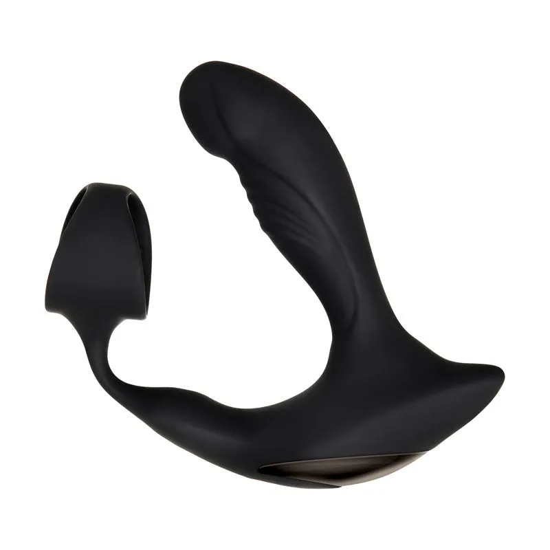 Zero Tolerance Strapped & Tapped - Black Heating Anal Plug with Cock Ring