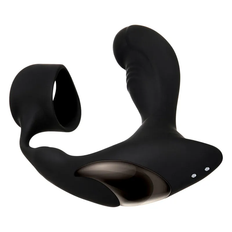Zero Tolerance Strapped & Tapped - Black Heating Anal Plug with Cock Ring
