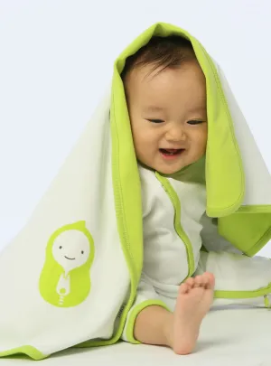 zip-up babygrow set - white & green