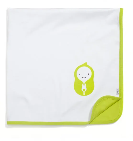 zip-up babygrow set - white & green